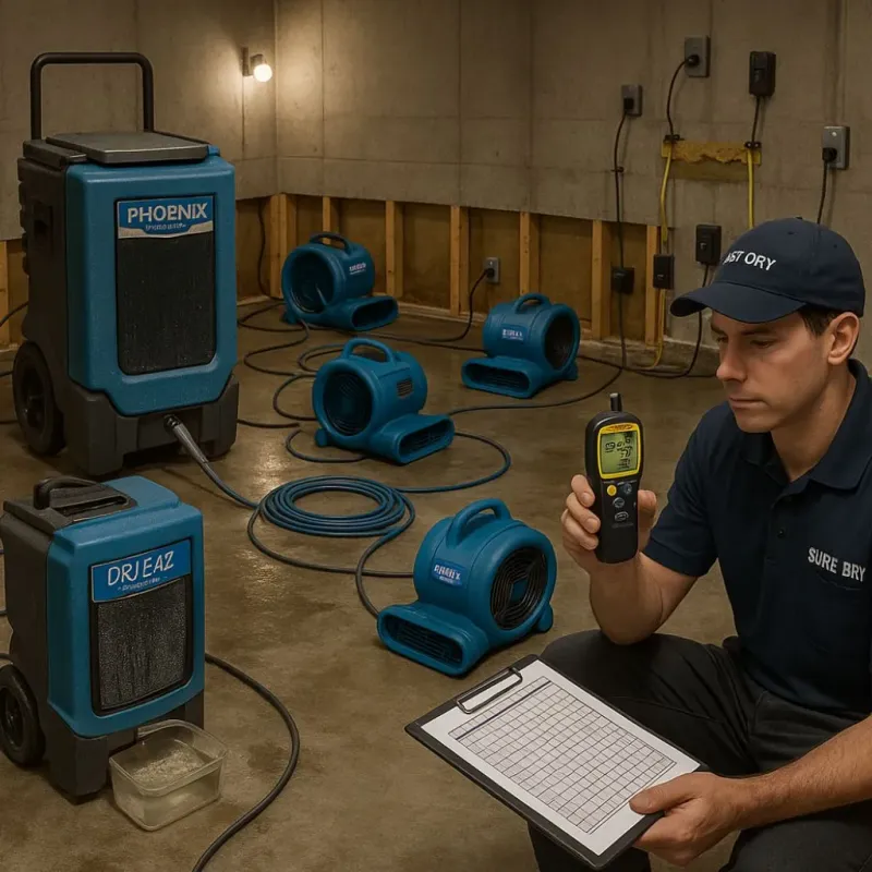 Structural Drying and Dehumidification process in Saint Charles, MN